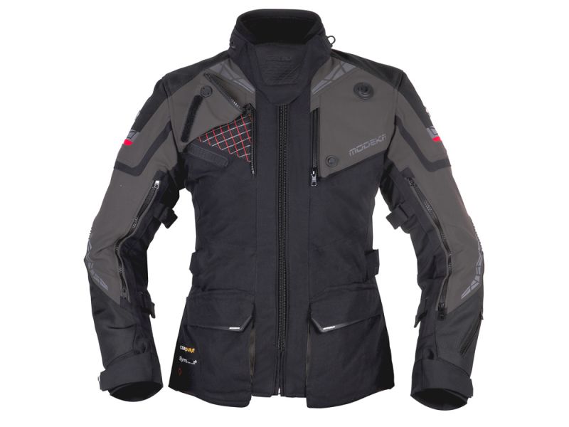 Chaqueta de moto Modeka Panamericana II para señoras (negro / gris oscuro)