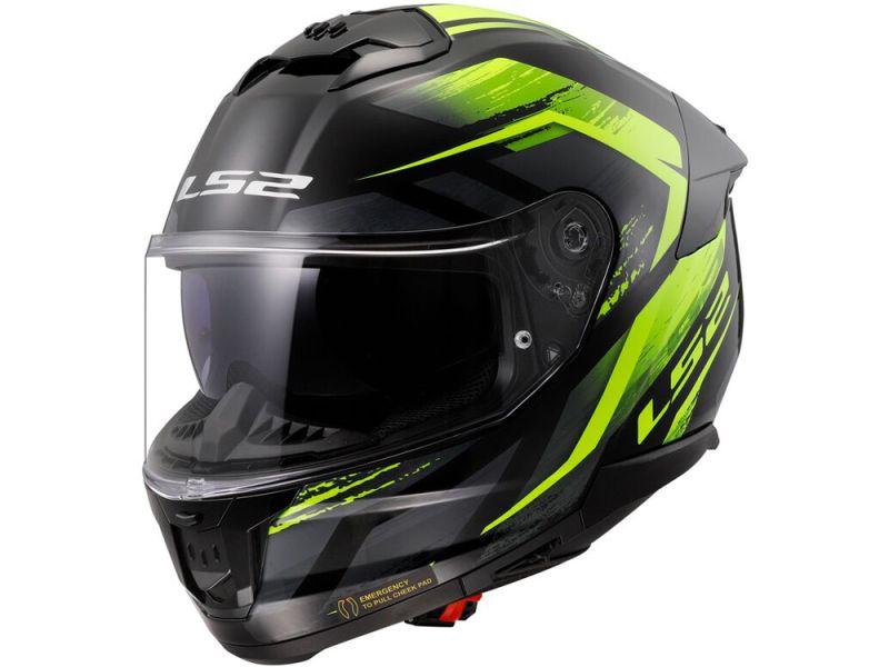 LS2 FF808 Stream ll Fury Integralhelm (Schwarz/Gelb)