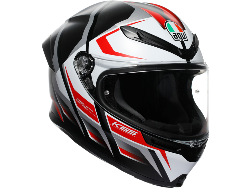 AGV K6 S Karve Motorradhelm (Schwarzmatt/Weiß/Rot)