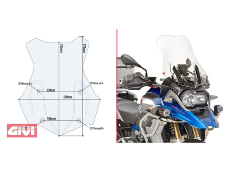 GIVI Parabrisas BMW R1200GS (2016-) R1250GS (2019- | transparente)