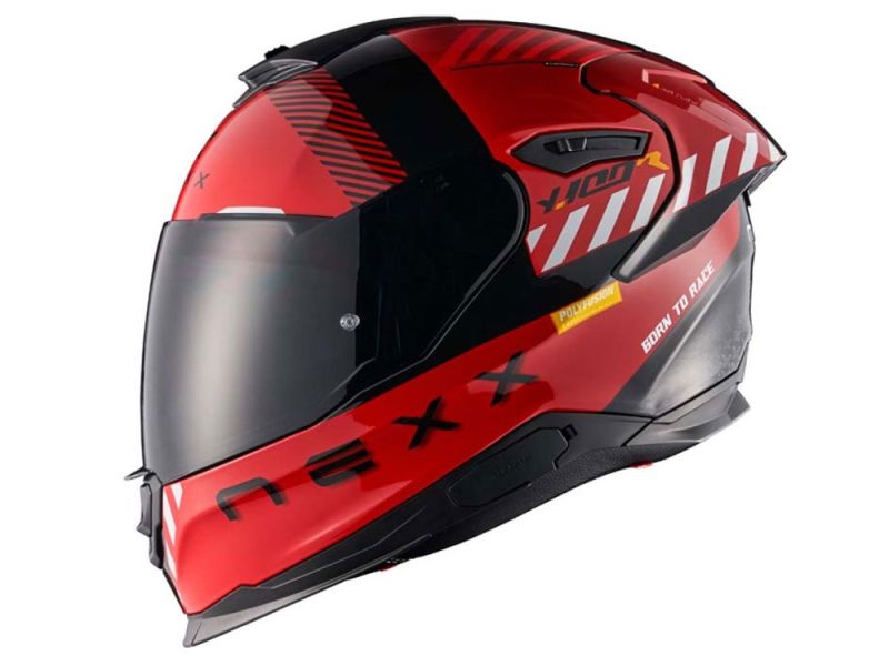 Nexx Y.100R Fade Motorrad Integralhelm (rot / schwarz)
