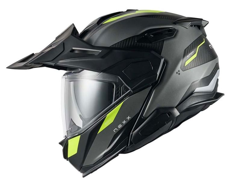 Nexx X.LFC Terra MT Motorrad Klapphelm (grau / neon gelb)