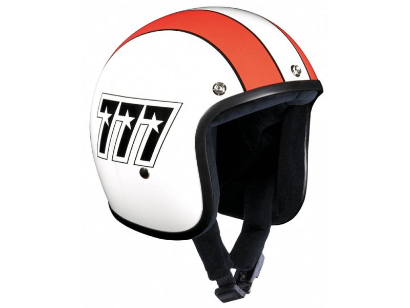 Casco jet Bandit 777 (sin ECE | blanco / naranja / negro)