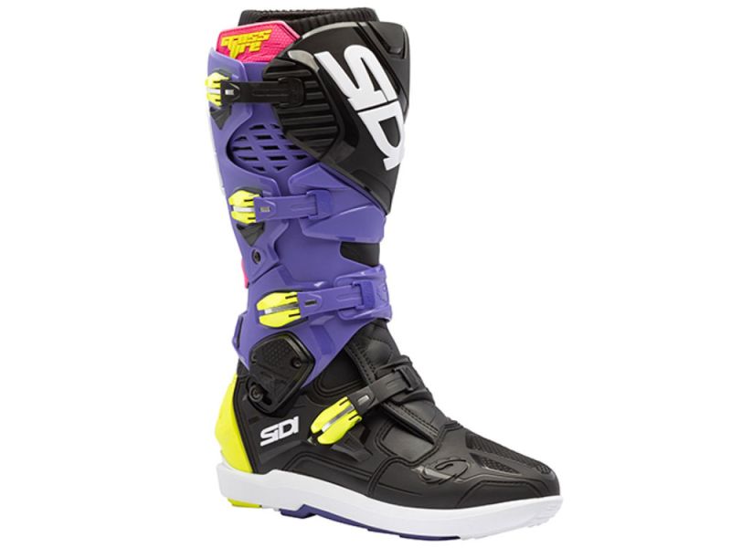 Sidi Crossfire 3 SRS Motorradstiefel (lila / schwarz / gelb)
