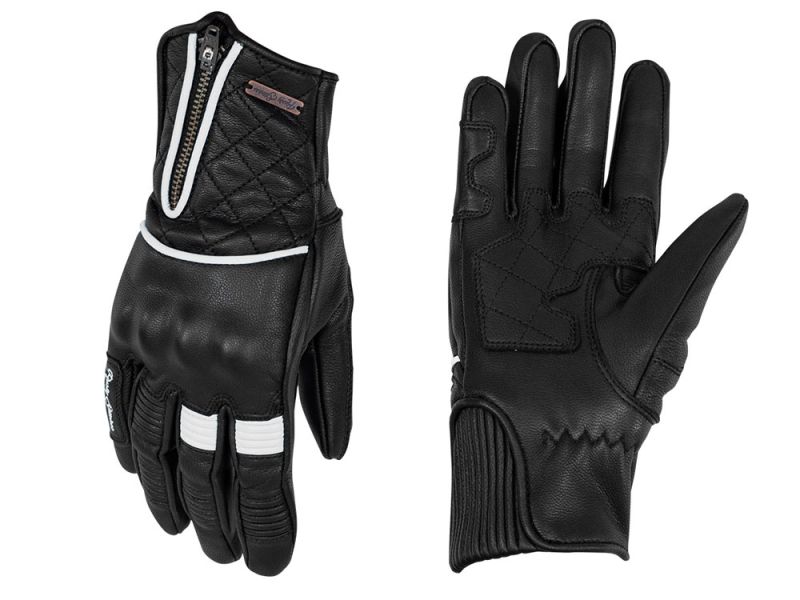 Rusty Stitches Lilly Motorradhandschuhe Damen (schwarz / weiß)