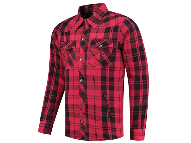 Rusty Stitches Super Neil V2 Motorradjacke Herren (rot / schwarz)