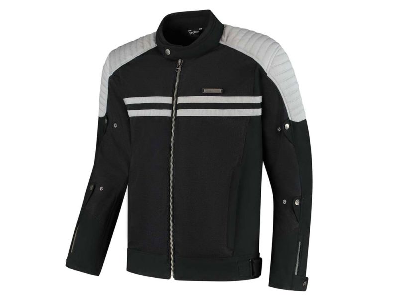 Rusty Stitches Sean Motorradjacke Herren (schwarz / grau)