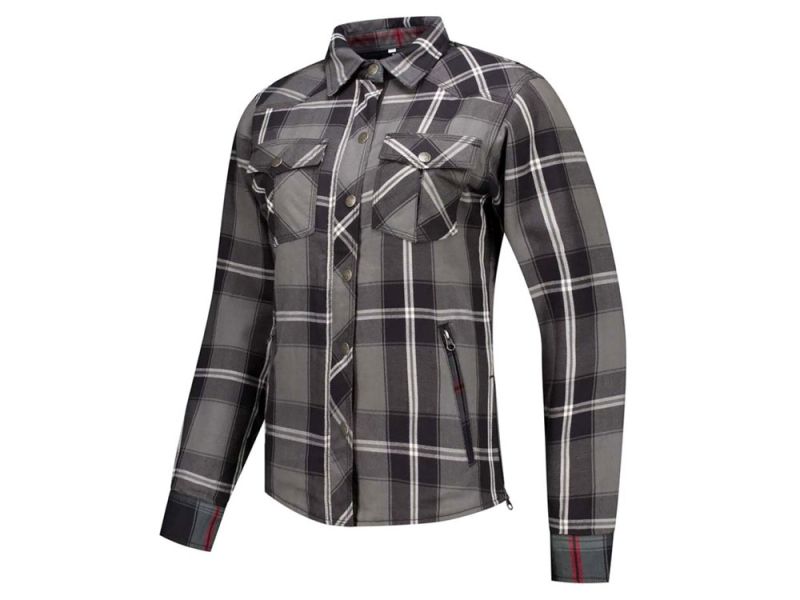 Rusty Stitches Liss V2 Motorradjacke Damen (grau / weiß / schwarz)