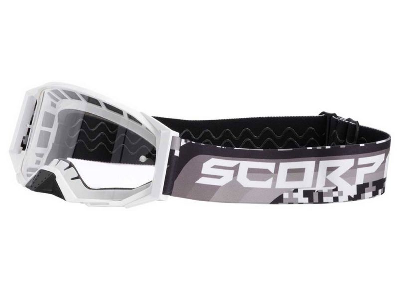 Scorpion Goggle E24 Motorradbrille (weiß/schwarz)