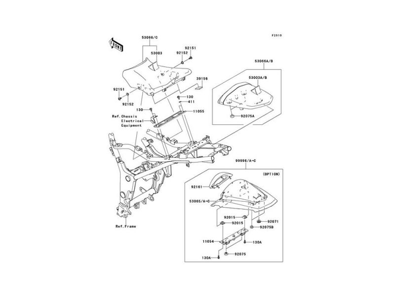 Kawasaki KIT Einzelsitz COVER EBO