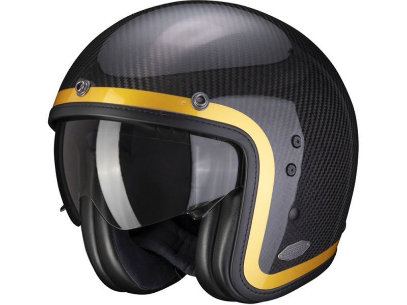 Casco Scorpion Belfast Carbon Lofty Jet (negro / carbono / oro)
