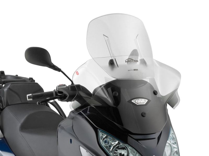 Cúpula GIVI AirFlow Piaggio MP3 Touring 300-400 (11) / MP3 Business 500 (12-13) / MP3 Sport 300 500 (12-14) / MP3 Business (12-14) / MP3 300IE 500IE Sport/Business (14-17)