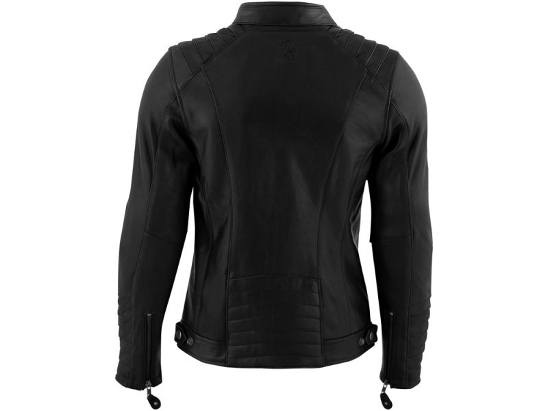 Chaqueta de cuero Rusty Stitches Amanda para mujer (negra)