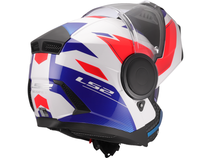 LS2 FF902 Scope II Duria Motorradhelm (Weiß/Blau/Rot)