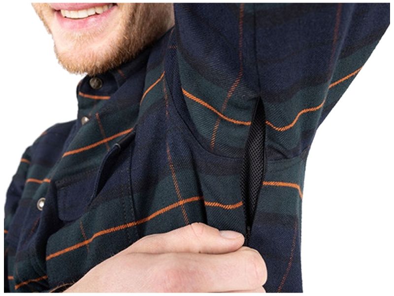 John Doe Motoshirt Vintage Motorradhemd Herren (grün/dunkelbau)