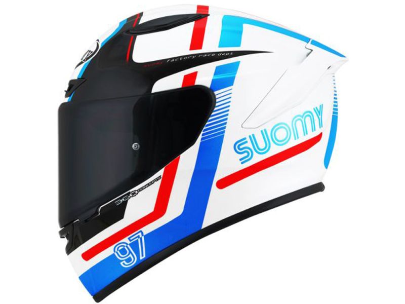 Suomy Track-1 Ninety Seven Integralhelm (Weiß/Rot/Blau)