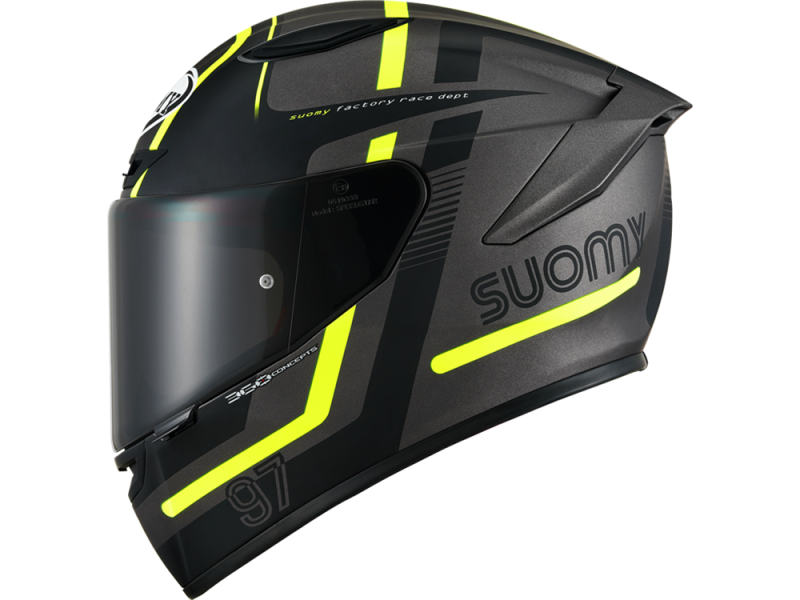 Casco integral Suomy Track-1 Ninety Seven (negro / amarillo)
