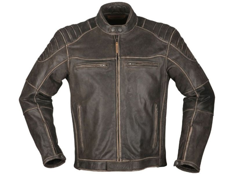 Chaqueta de moto de cuero envejecido Modeka Vincent (marrón)