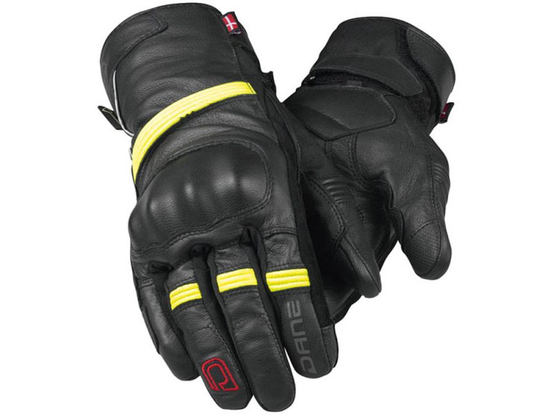 DANE Kjeld Gore-Tex guantes de moto hombres (negro / amarillo)