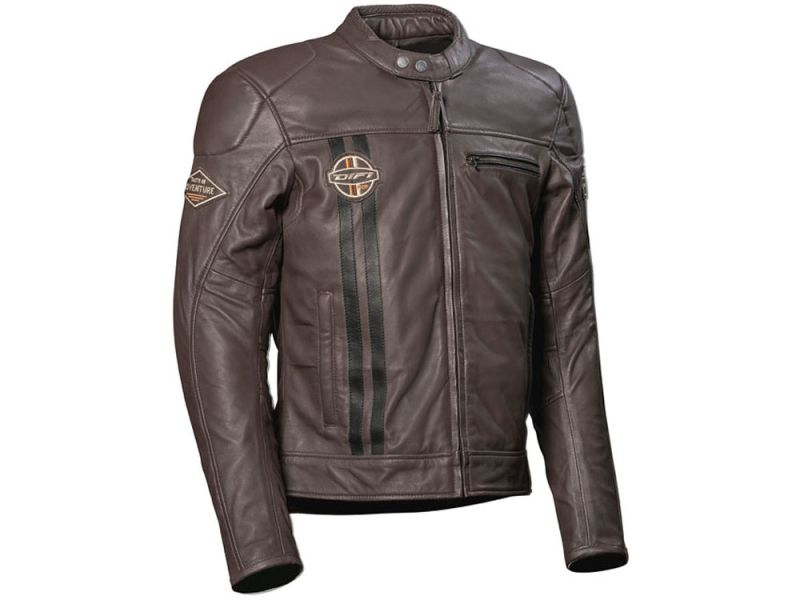 Chaqueta de cuero DIFI Boston (marrón / negro)