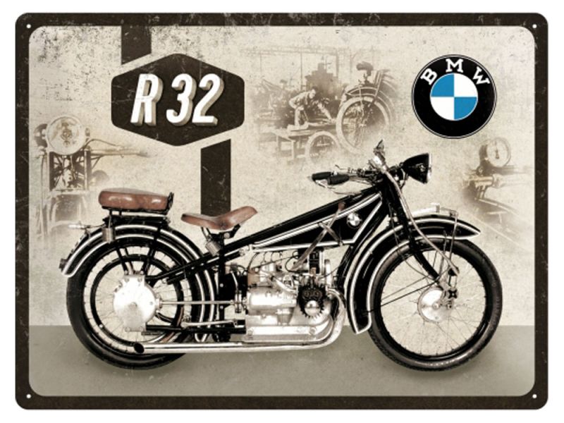 Nostalgic-Arts Letrero metálico BMW R32 (30x40cm)