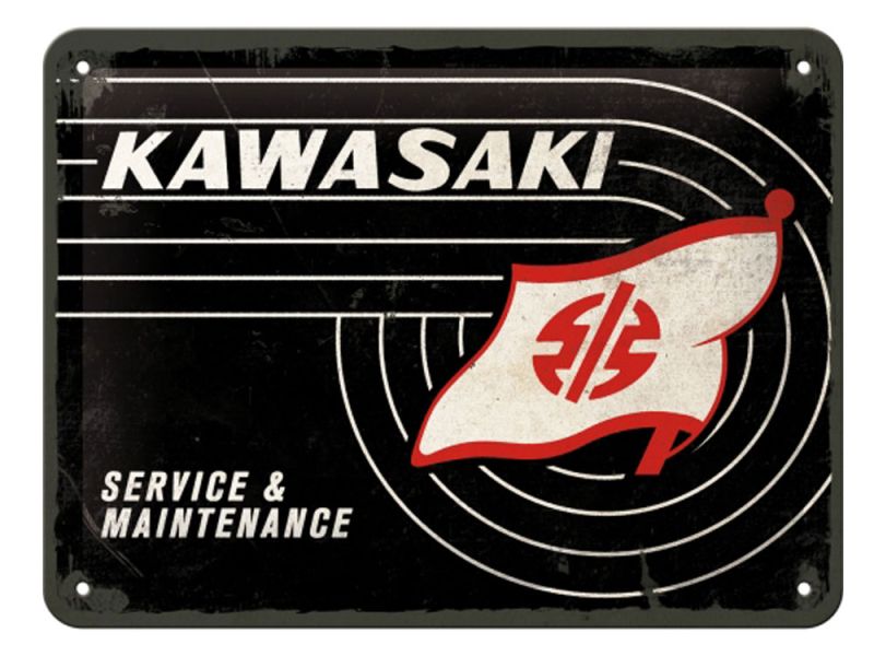 Nostalgic-Arts Letrero metálico Kawasaki Tank Logo (15x20cm)