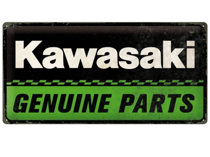 Nostalgic-Arts Cartel metálico Kawasaki Genuine Parts (25x50cm)