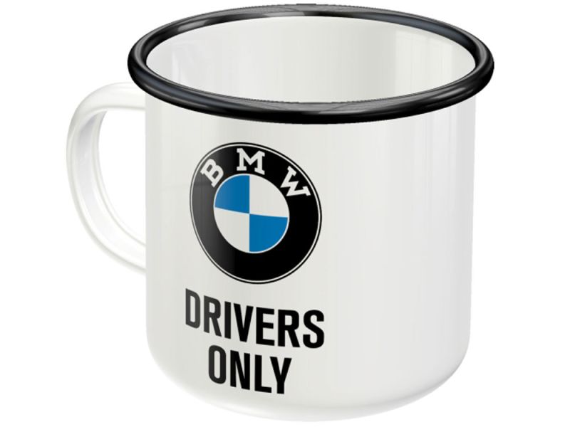 Nostalgic-Arts Taza esmaltada Sólo Conductores BMW
