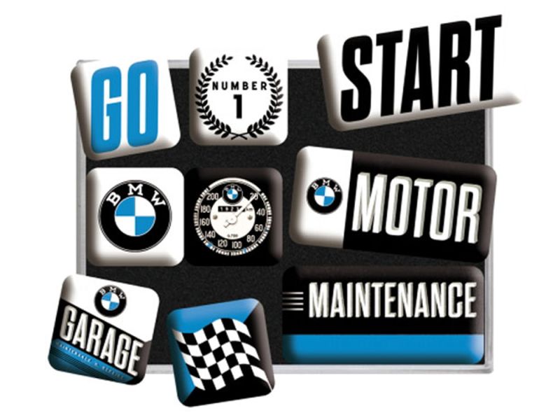 Nostalgic-Arts Juego de imanes para motores BMW (9 piezas)