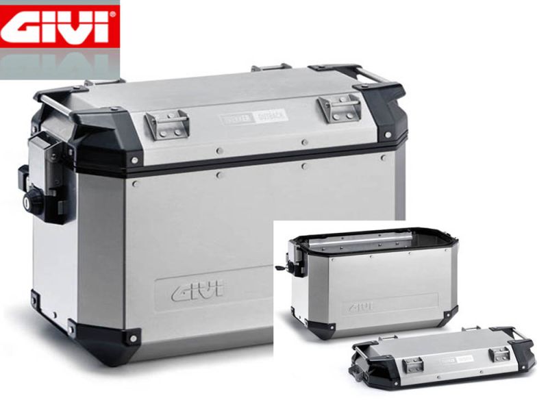 GIVI Trekker Outback OBK37AR Monokey CAM-SIDE Juego de maletas laterales para moto (plata / derecha)