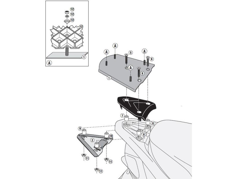 GIVI Monolock SR Portaequipajes Piaggio FLY 50 / 125 (2012-)